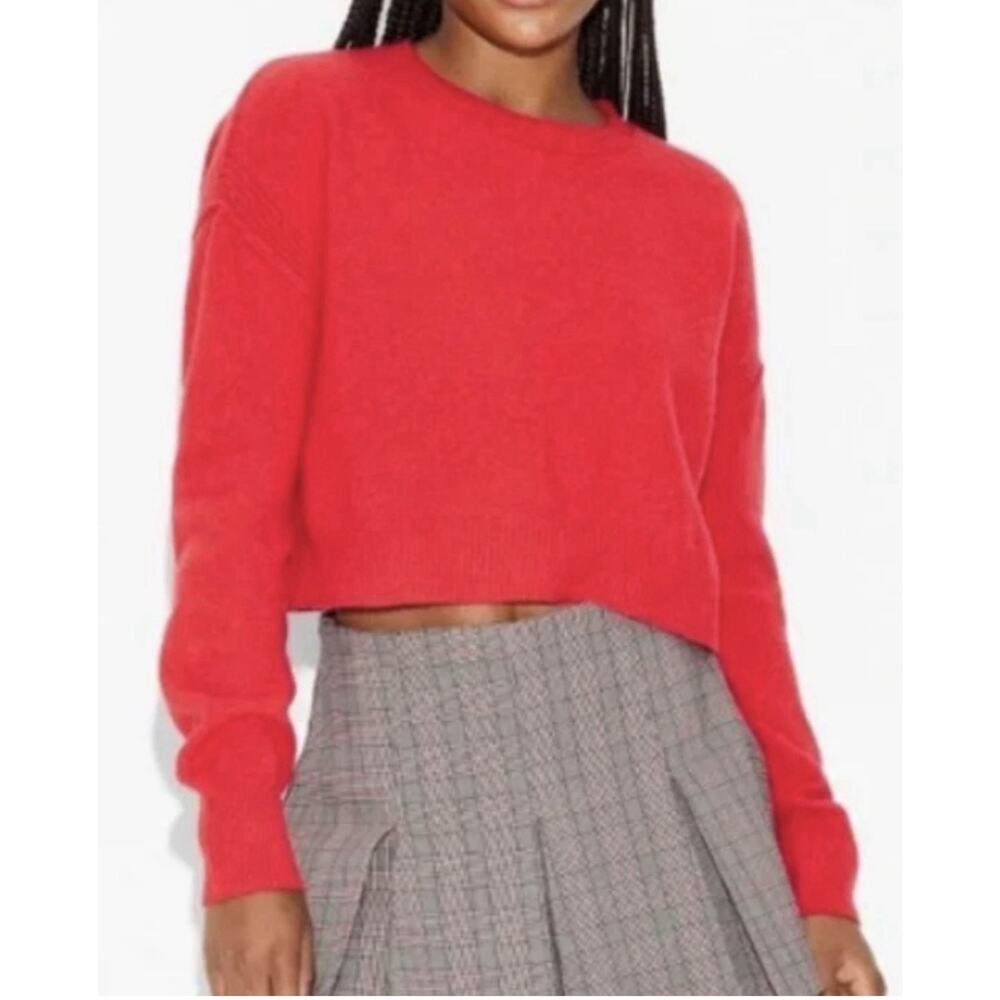 Wild Fable Cropped Lightweight Crewneck Pullover Sweater Red Women’s M New